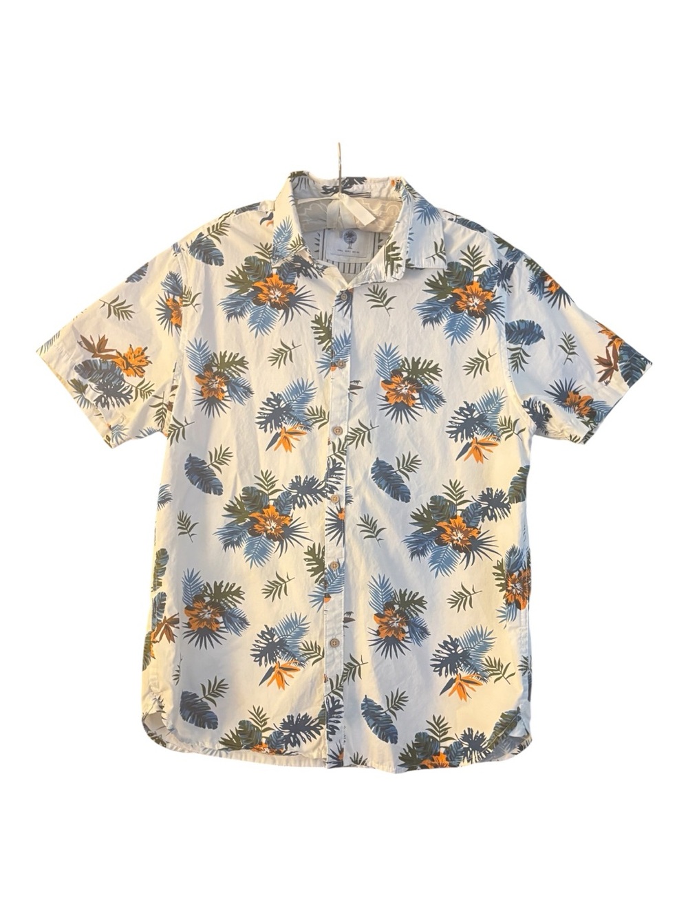 Cactus Man by Ricky Singh Men's Short-Sleeve Floral Button-Down Shirt -Size L